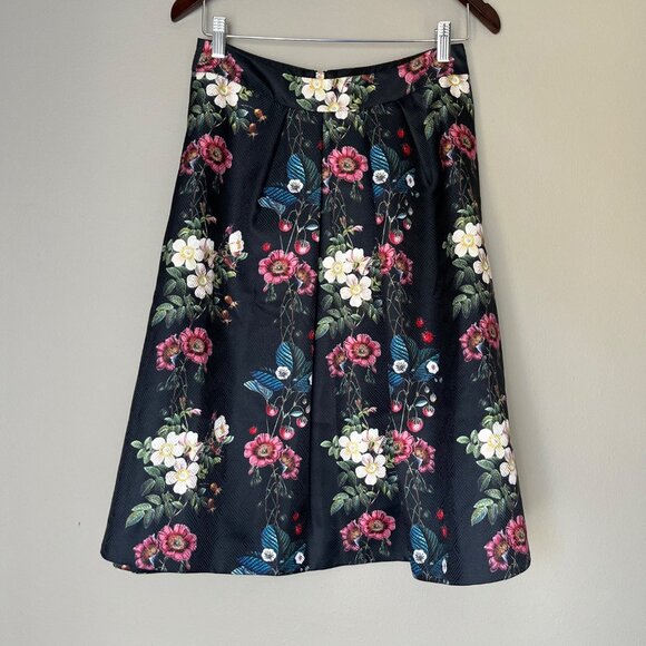 NWT Ted Baker Skirt Size US 6 Floral Formal Full A Line Knee Length Work - Picture 2 of 6